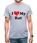 I Love My Rat Mens T-Shirt