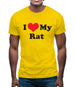 I Love My Rat Mens T-Shirt