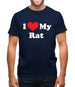 I Love My Rat Mens T-Shirt