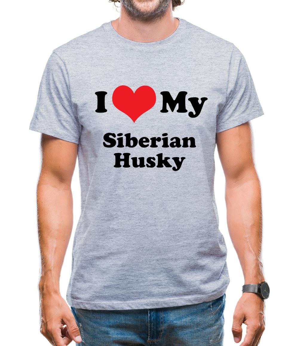 I Love My Syberian Husky Mens T-Shirt