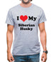 I Love My Syberian Husky Mens T-Shirt