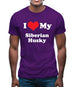 I Love My Syberian Husky Mens T-Shirt