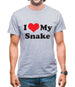 I Love My Snake Mens T-Shirt