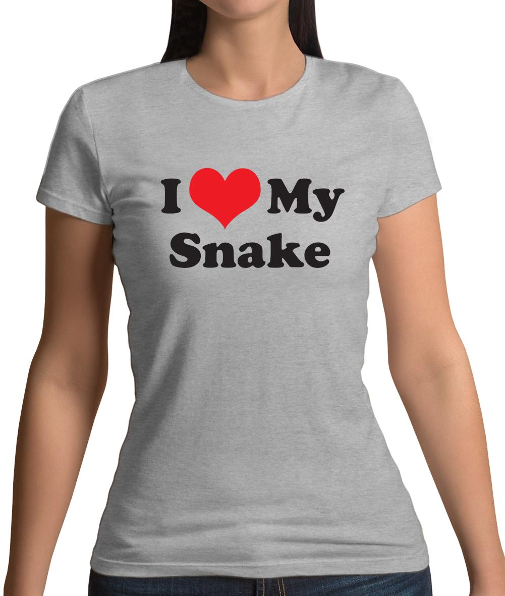 I Love My Snake Womens T-Shirt