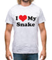 I Love My Snake Mens T-Shirt