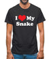I Love My Snake Mens T-Shirt