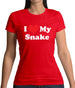 I Love My Snake Womens T-Shirt