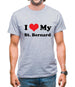 I Love My St Bernard Mens T-Shirt