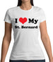 I Love My St Bernard Womens T-Shirt