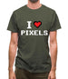 I Love Pixels Mens T-Shirt