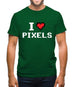 I Love Pixels Mens T-Shirt