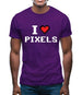 I Love Pixels Mens T-Shirt