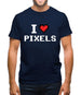 I Love Pixels Mens T-Shirt