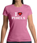 I Love Pixels Womens T-Shirt