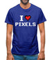 I Love Pixels Mens T-Shirt