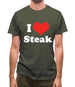 I Love Steak Mens T-Shirt