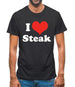 I Love Steak Mens T-Shirt