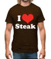 I Love Steak Mens T-Shirt