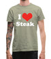 I Love Steak Mens T-Shirt