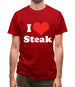 I Love Steak Mens T-Shirt