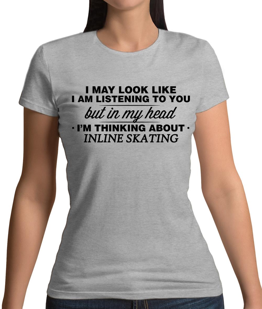 In My Head I'm Inline Skating Womens T-Shirt
