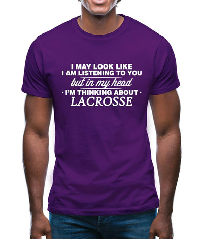 In My Head I'm Lacrosse Mens T-Shirt