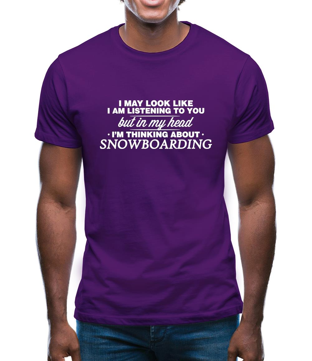 In My Head I'm Snowboarding Mens T-Shirt