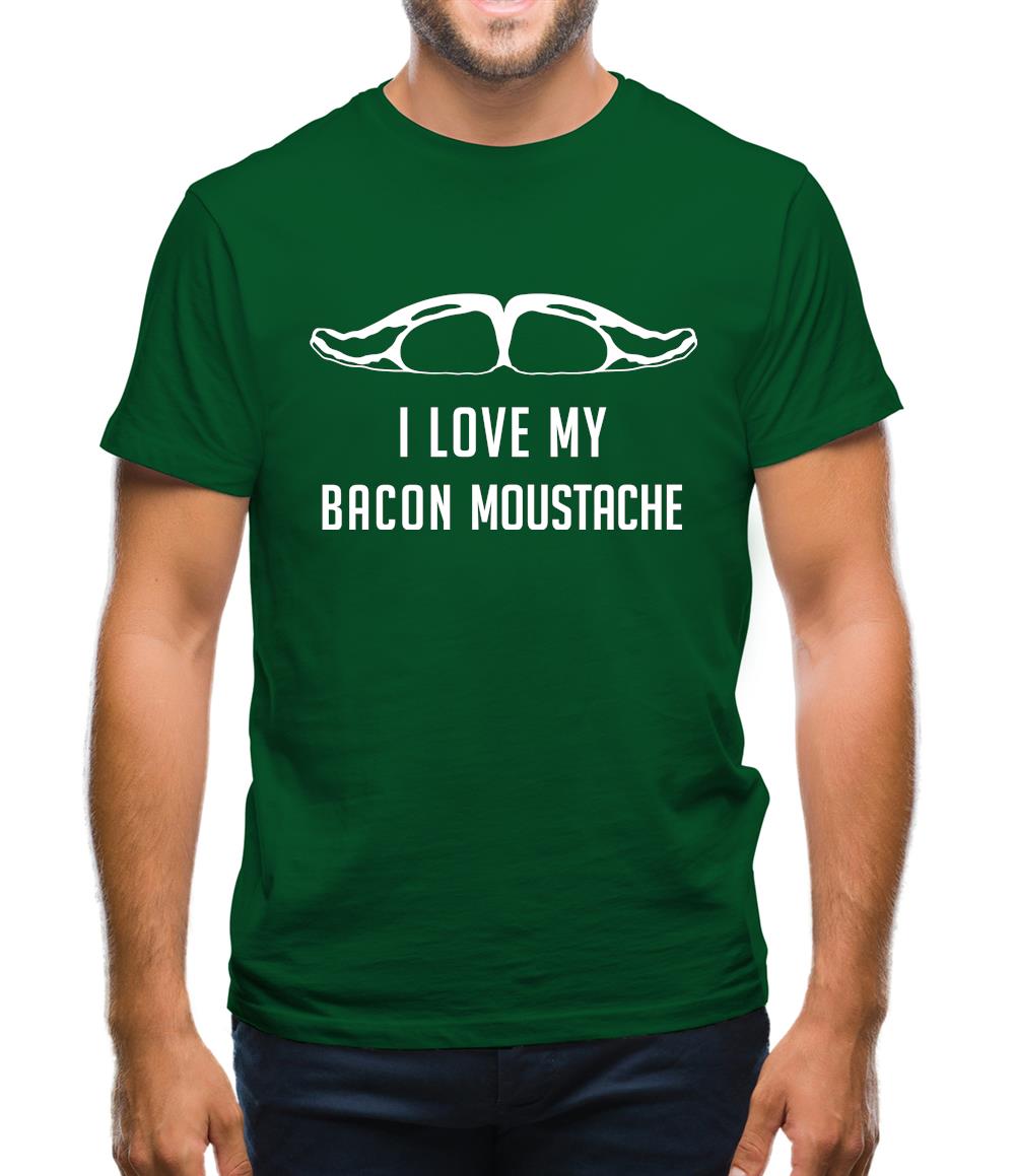 I Love My Bacon Moustache Mens T-Shirt