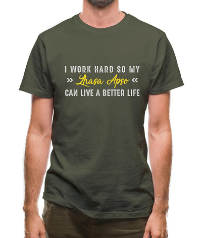 I Work Hard For My Lhasa Apfor Mens T-Shirt