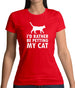 I'd Rather Be Petting My Cat Womens T-Shirt