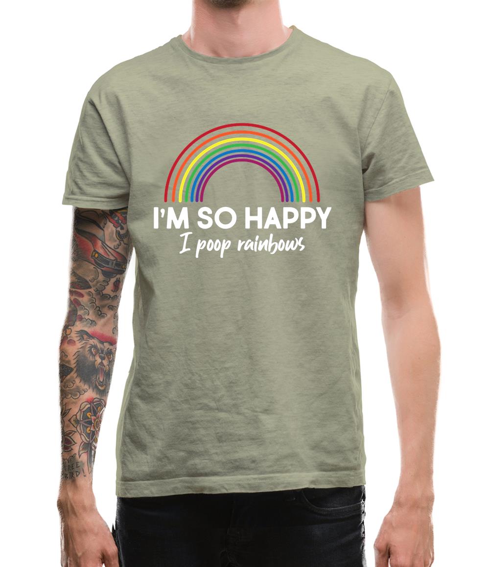 I'm So Happy I Poop Rainbows Mens T-Shirt