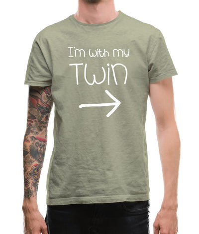I'm With My Twin (Right) Mens T-Shirt