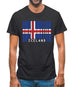 Iceland Barcode Style Flag Mens T-Shirt