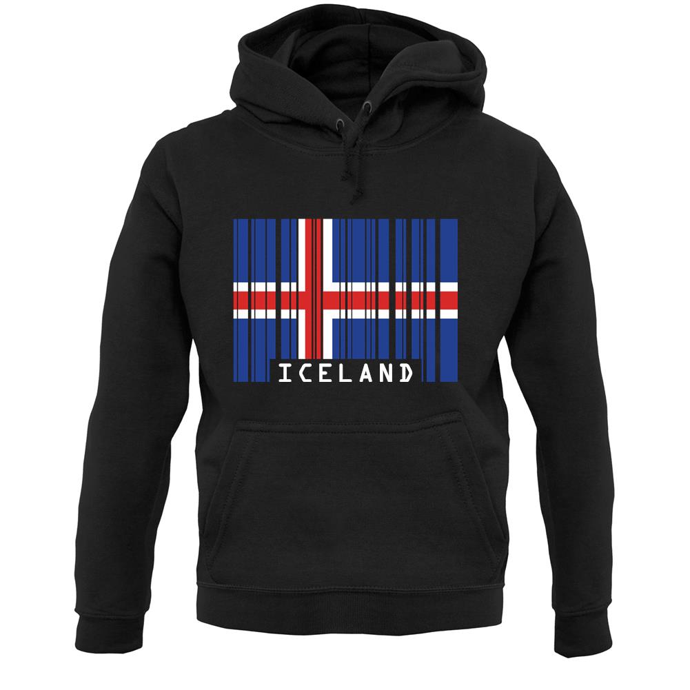 Iceland Barcode Style Flag Unisex Hoodie