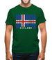 Iceland Barcode Style Flag Mens T-Shirt