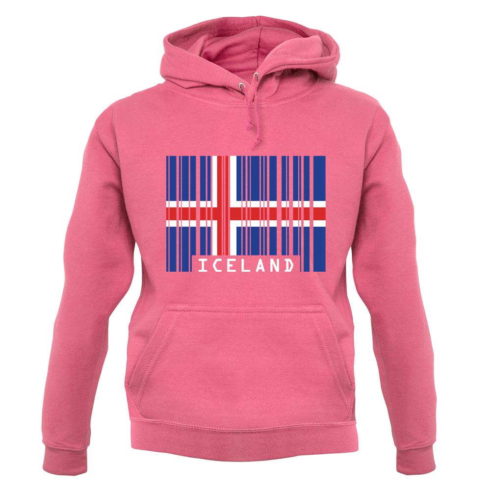 Iceland Barcode Style Flag unisex hoodie