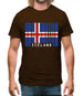 Iceland Barcode Style Flag Mens T-Shirt