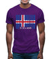 Iceland Barcode Style Flag Mens T-Shirt