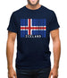 Iceland Barcode Style Flag Mens T-Shirt