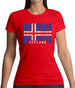 Iceland Barcode Style Flag Womens T-Shirt