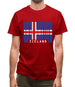 Iceland Barcode Style Flag Mens T-Shirt