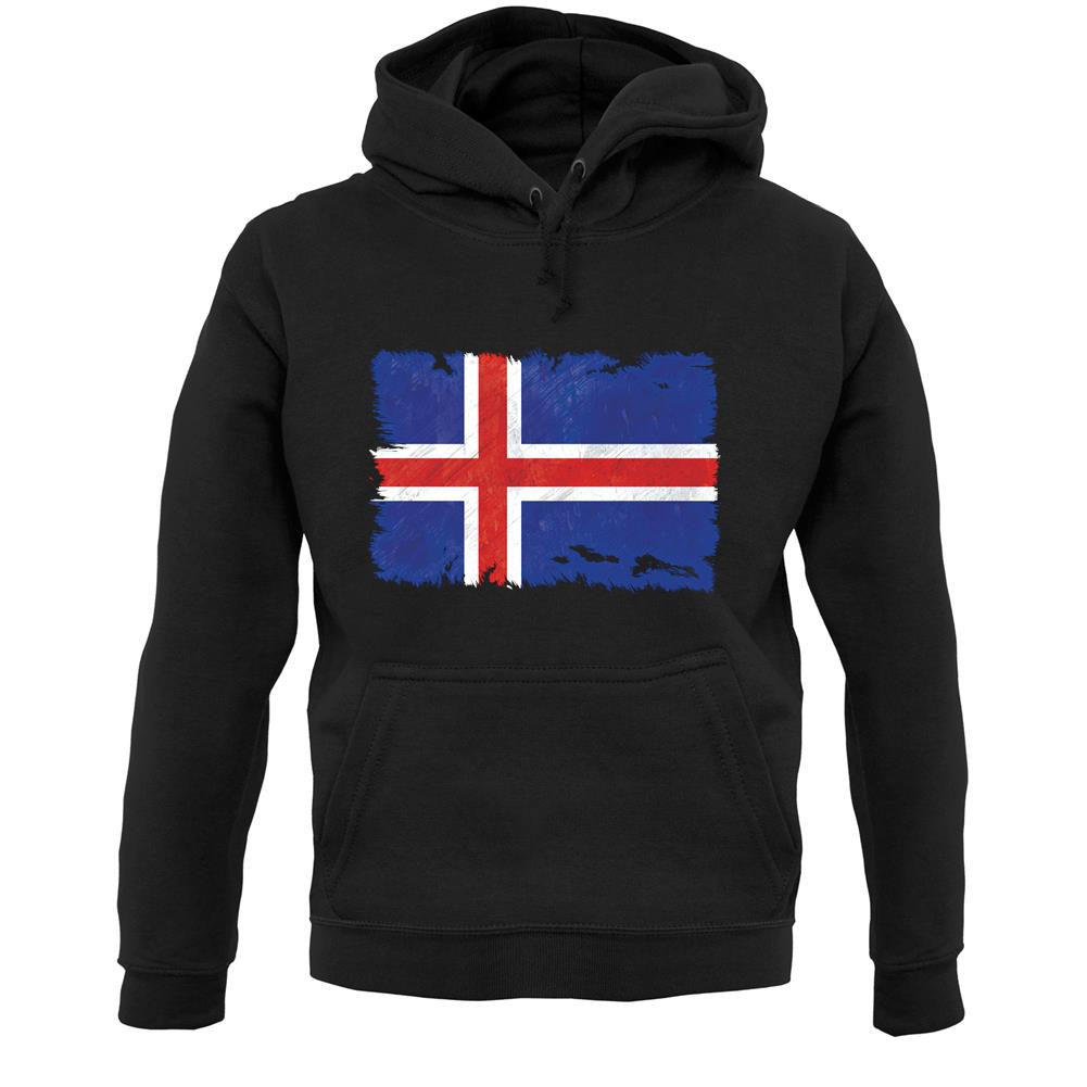 Iceland Grunge Style Flag Unisex Hoodie