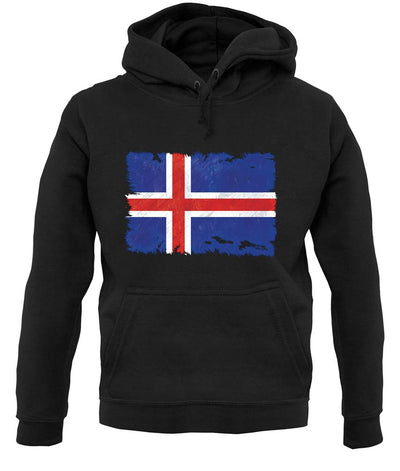Iceland Grunge Style Flag unisex hoodie