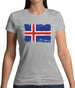 Iceland Grunge Style Flag Womens T-Shirt