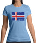 Iceland Grunge Style Flag Womens T-Shirt