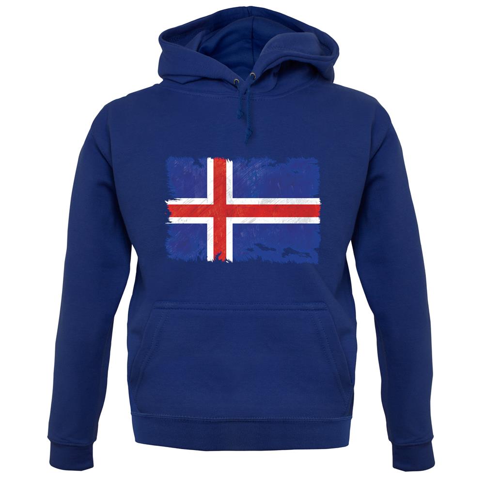 Iceland Grunge Style Flag unisex hoodie