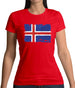 Iceland Grunge Style Flag Womens T-Shirt