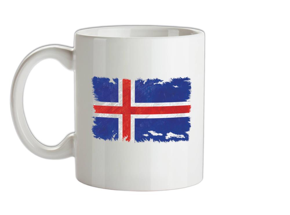 Iceland Grunge Style Flag Ceramic Mug