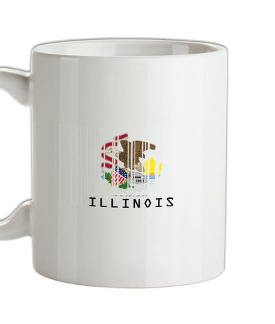 Illinois Barcode Style Flag Ceramic Mug