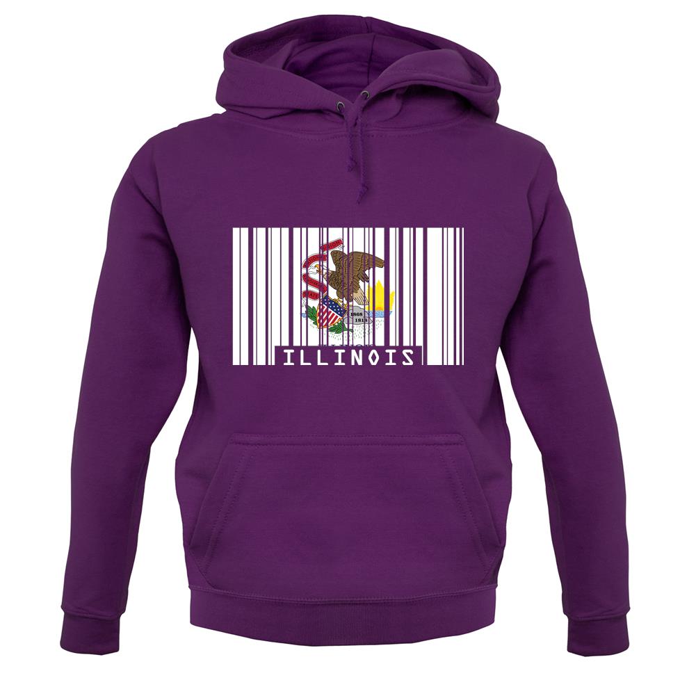 Illinois Barcode Style Flag unisex hoodie